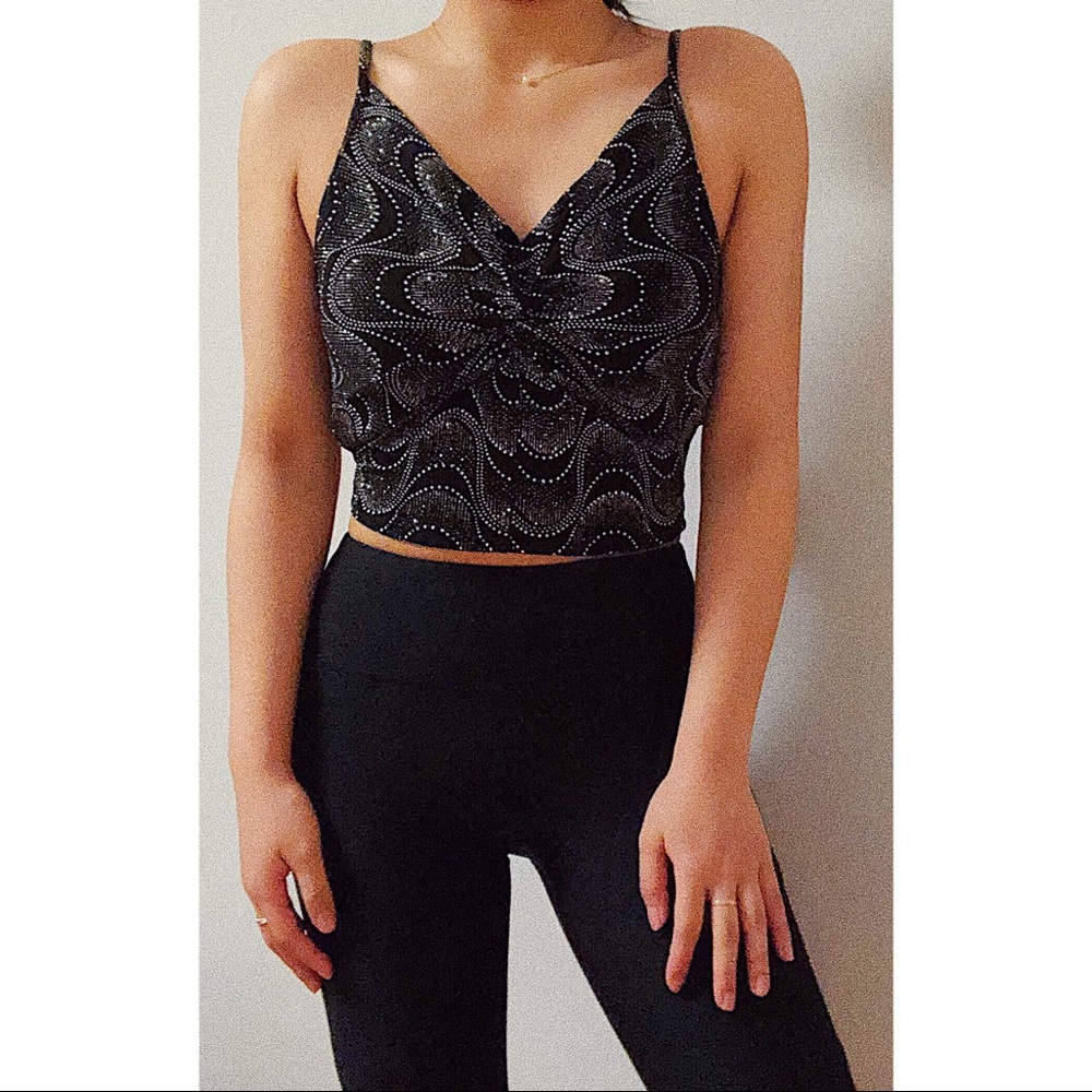 Black Glitter Top